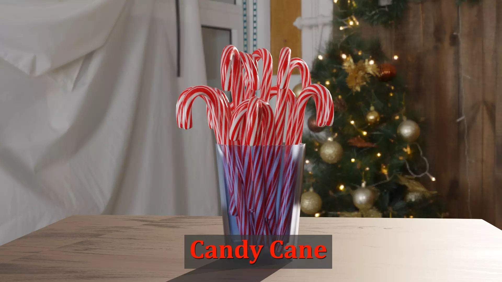 Candy Cane 3D model_0