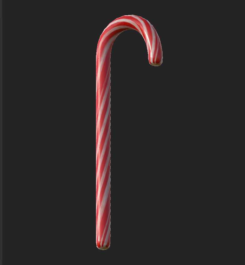 Candy Cane 3D model_4