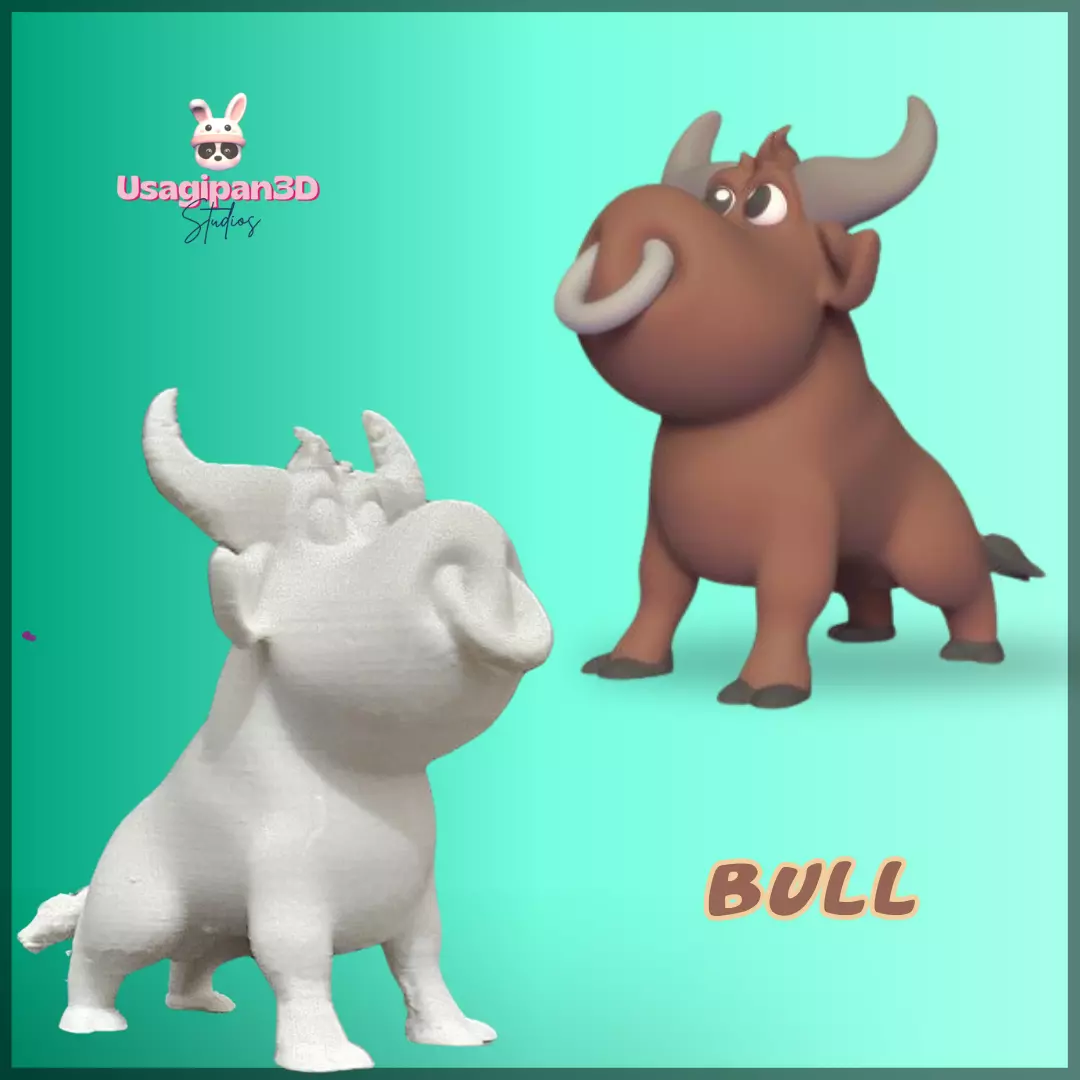 Cartoon Bull 3D print model_0