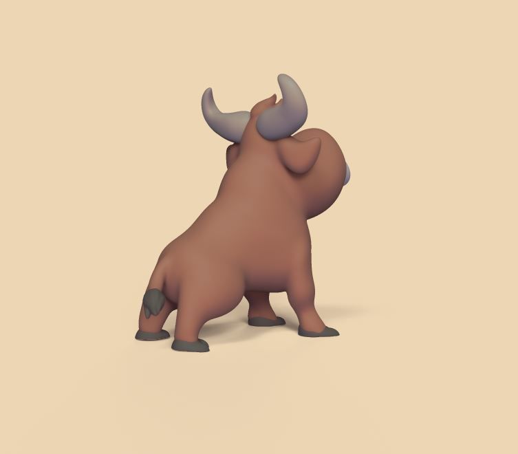 Cartoon Bull 3D print model_4