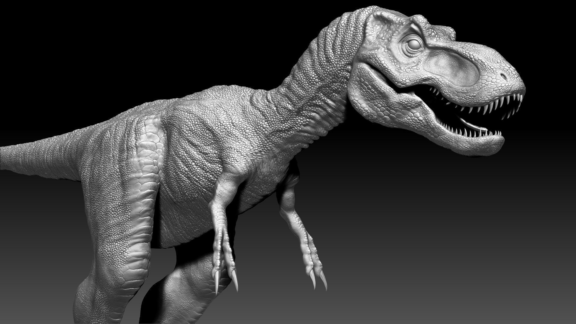 Dinosaur Baby Tyrannosaurus Rex Sculpt Project 3D model_7