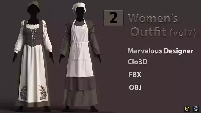2 Womens Outfit -vol7 3D model