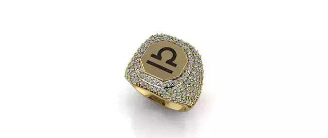 Zodiac Ring With Diamonds - Libra 3D print model