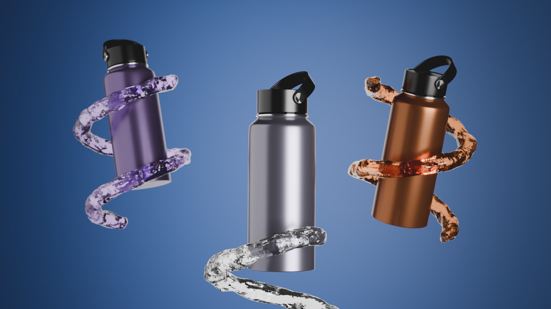 low poly water bottle Low-poly 3D model_3