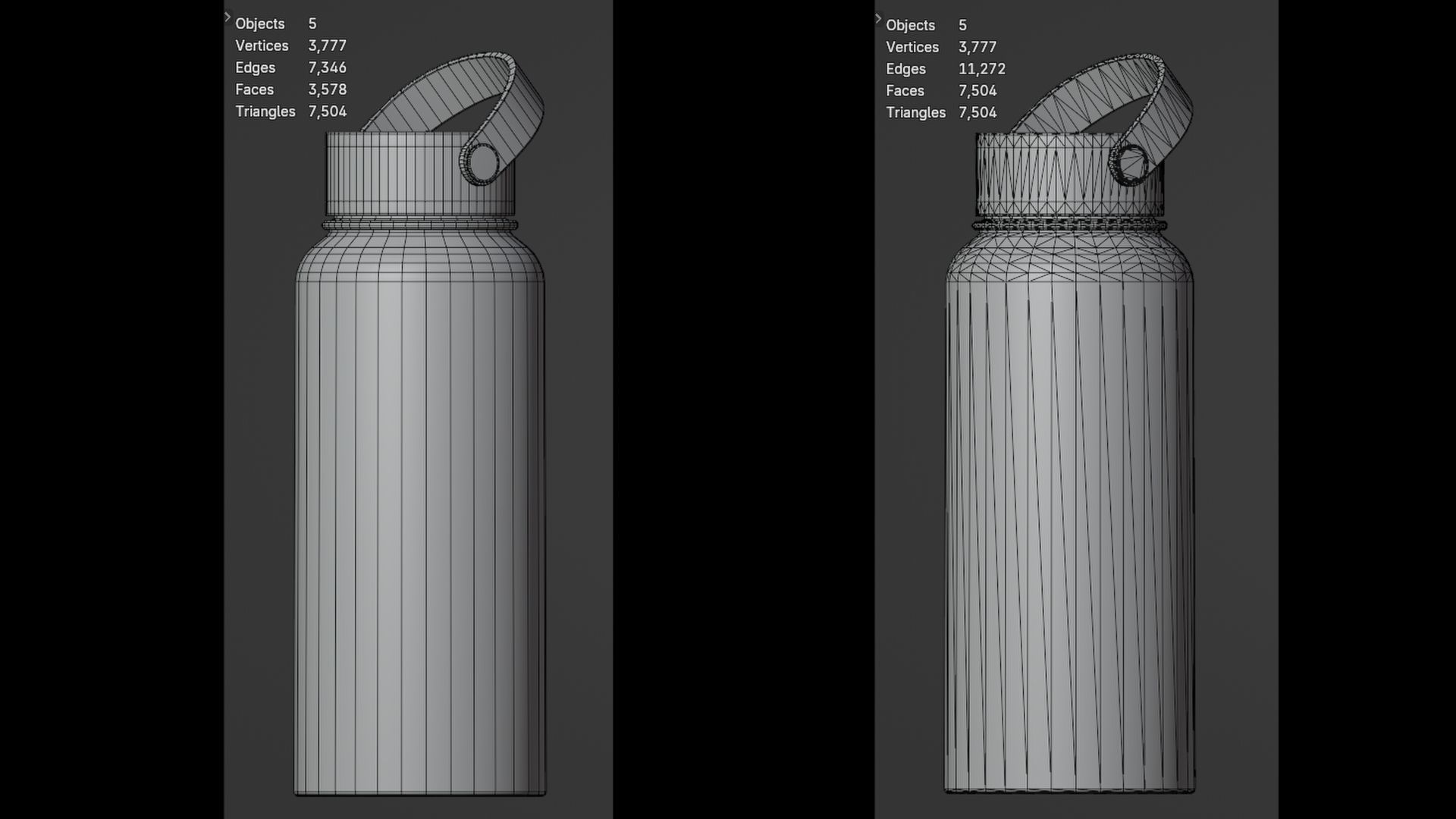 low poly water bottle Low-poly 3D model_5