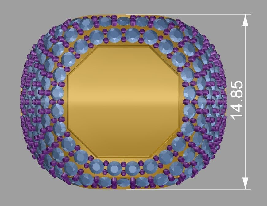 Zodiac Ring With Diamonds - Scorpio 3D print model_5
