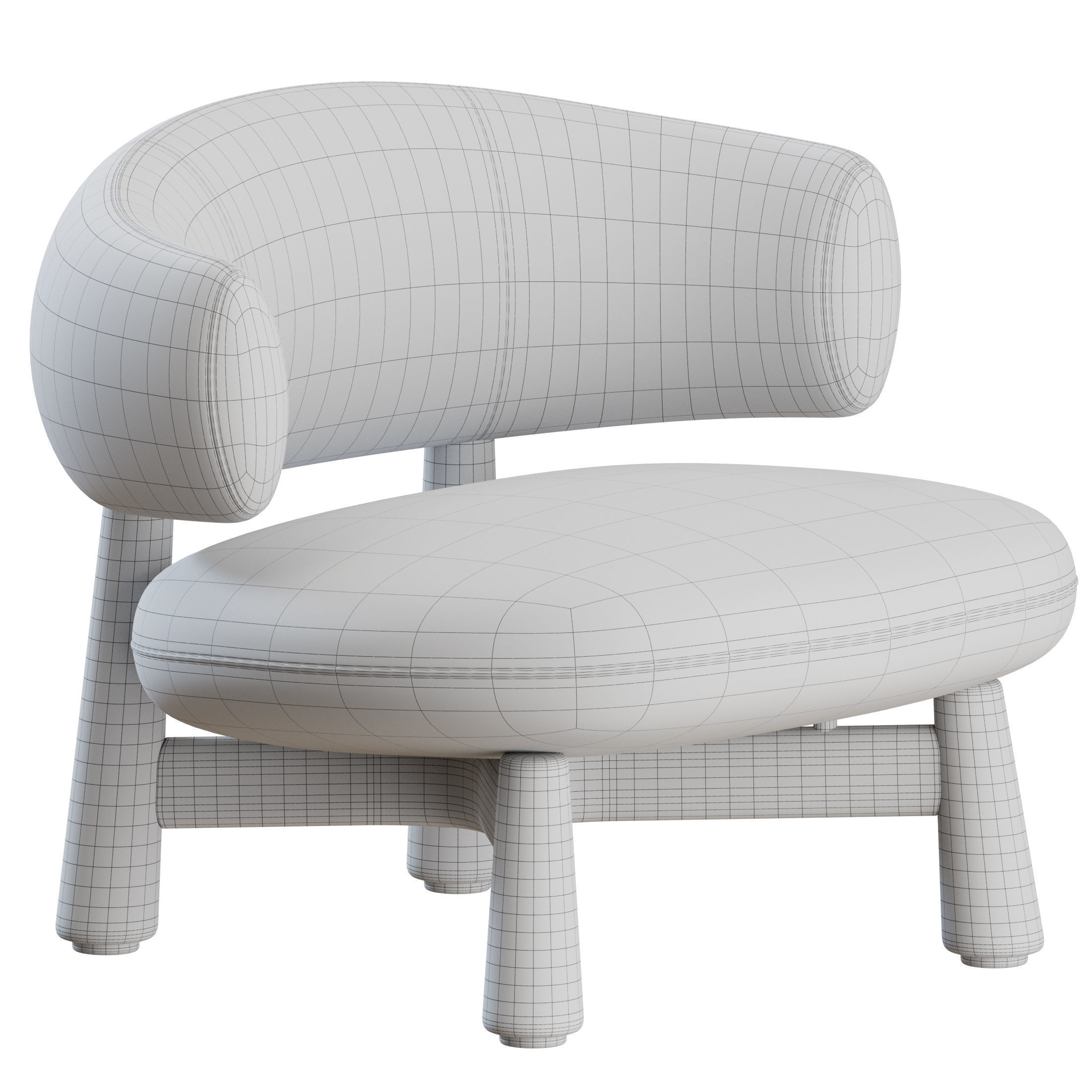 Olaf Armchair by Baxter 3D model_3