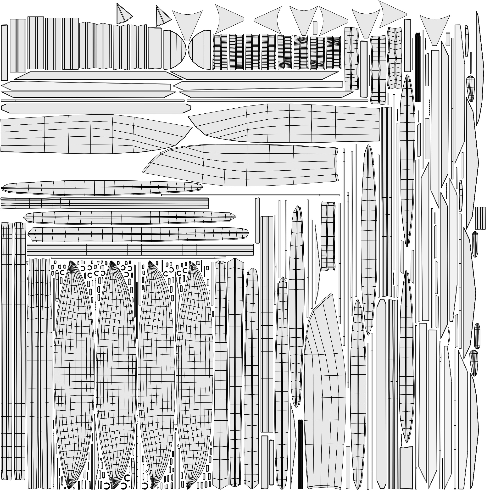 Wooden stylized boats Low-poly 3D model_11