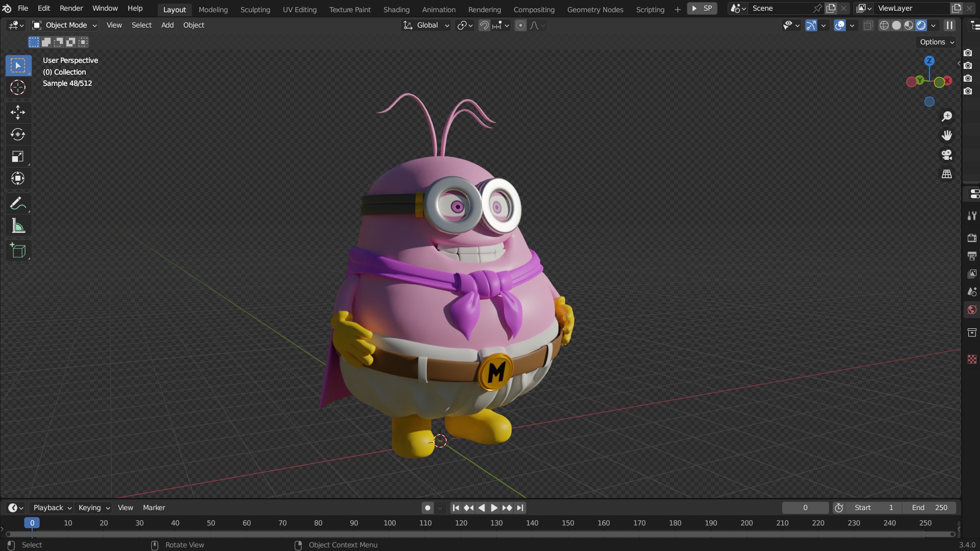 Minion fusion with buu Arttoy 3D print model_3