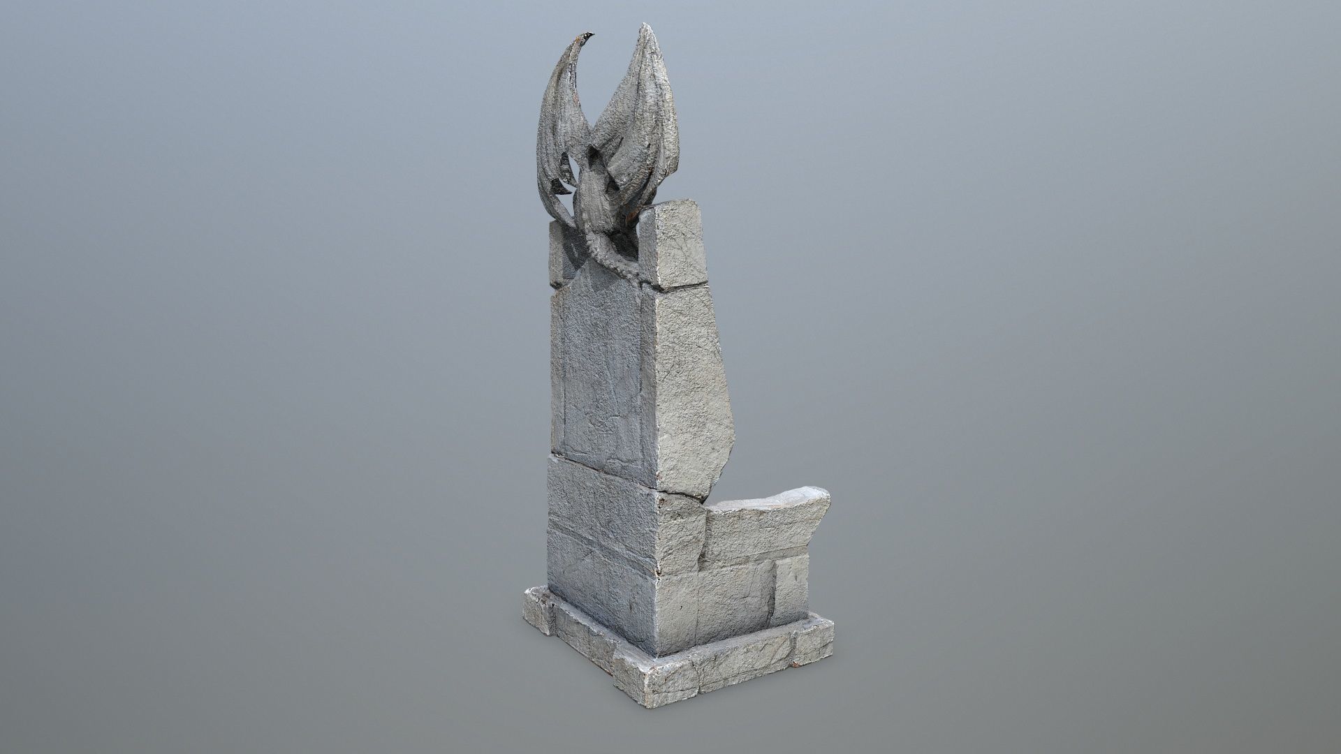  Devil Stone Throne Low-poly 3D model_8