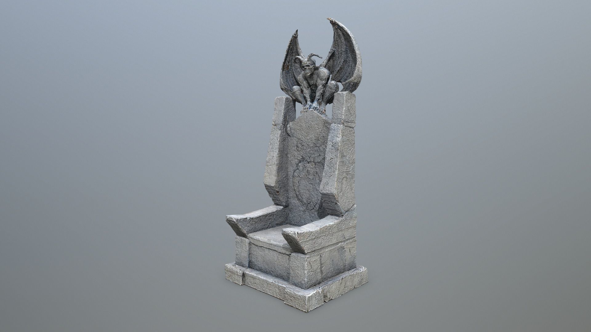  Devil Stone Throne Low-poly 3D model_4