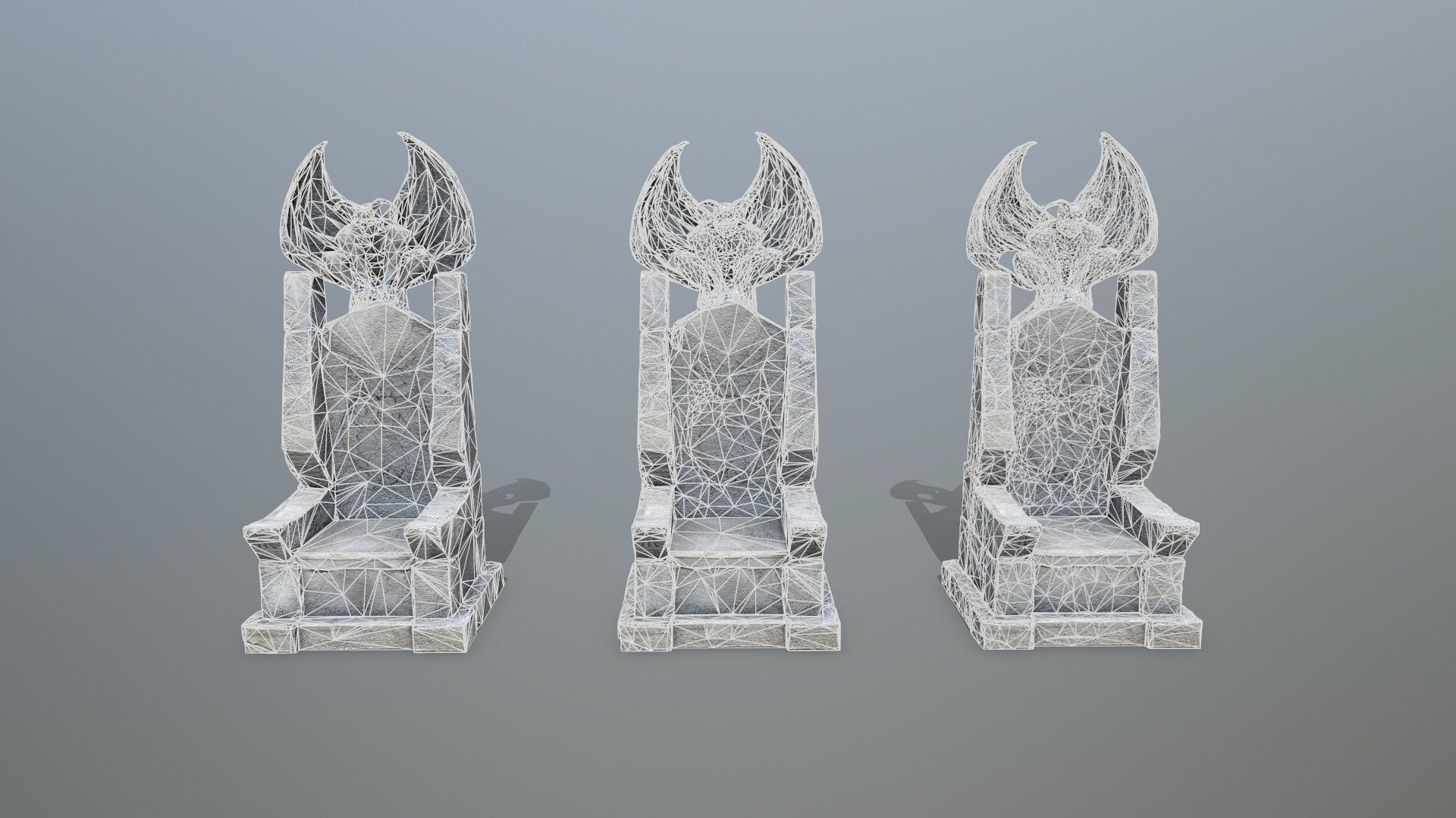  Devil Stone Throne Low-poly 3D model_13