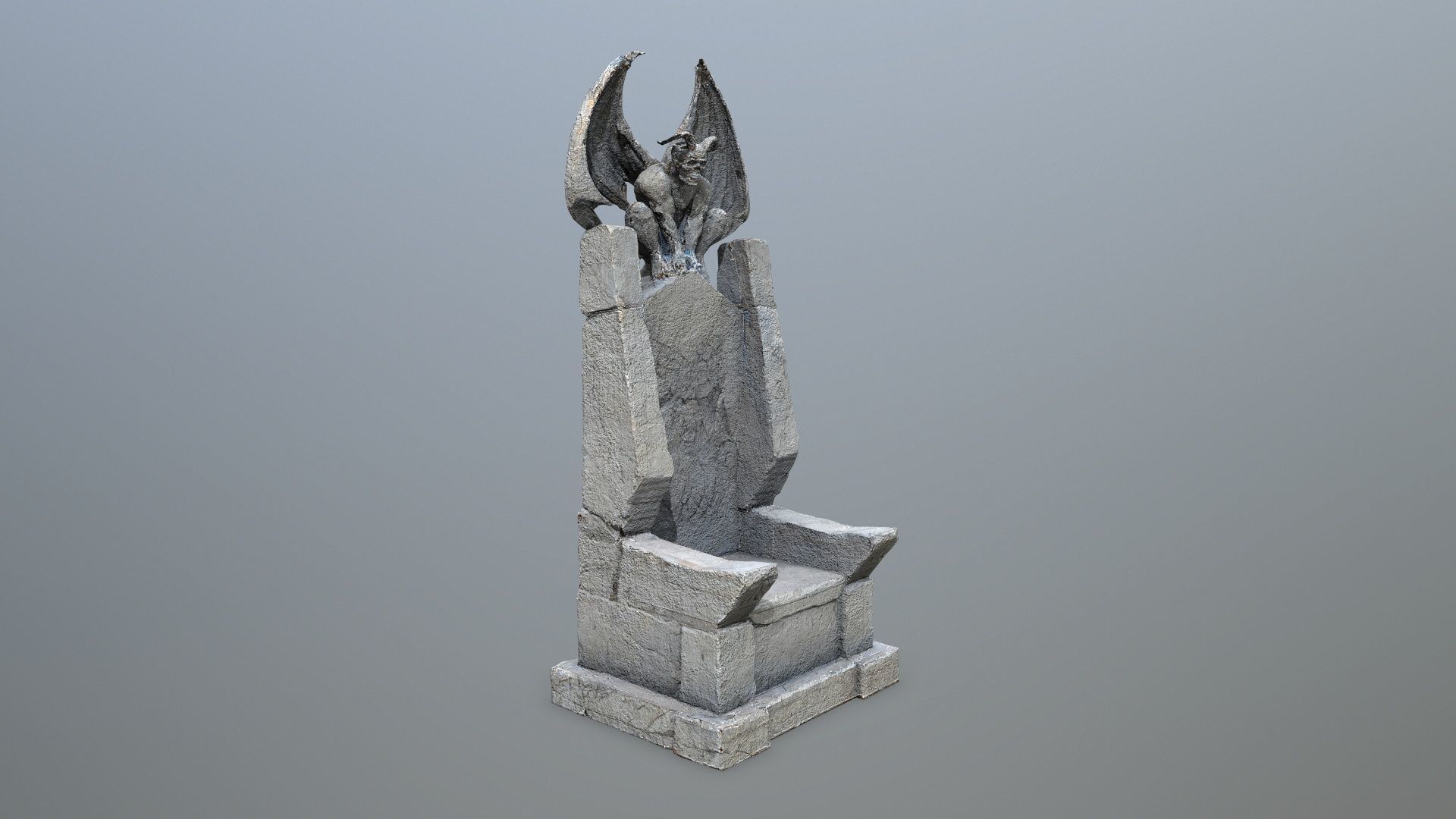  Devil Stone Throne Low-poly 3D model_10