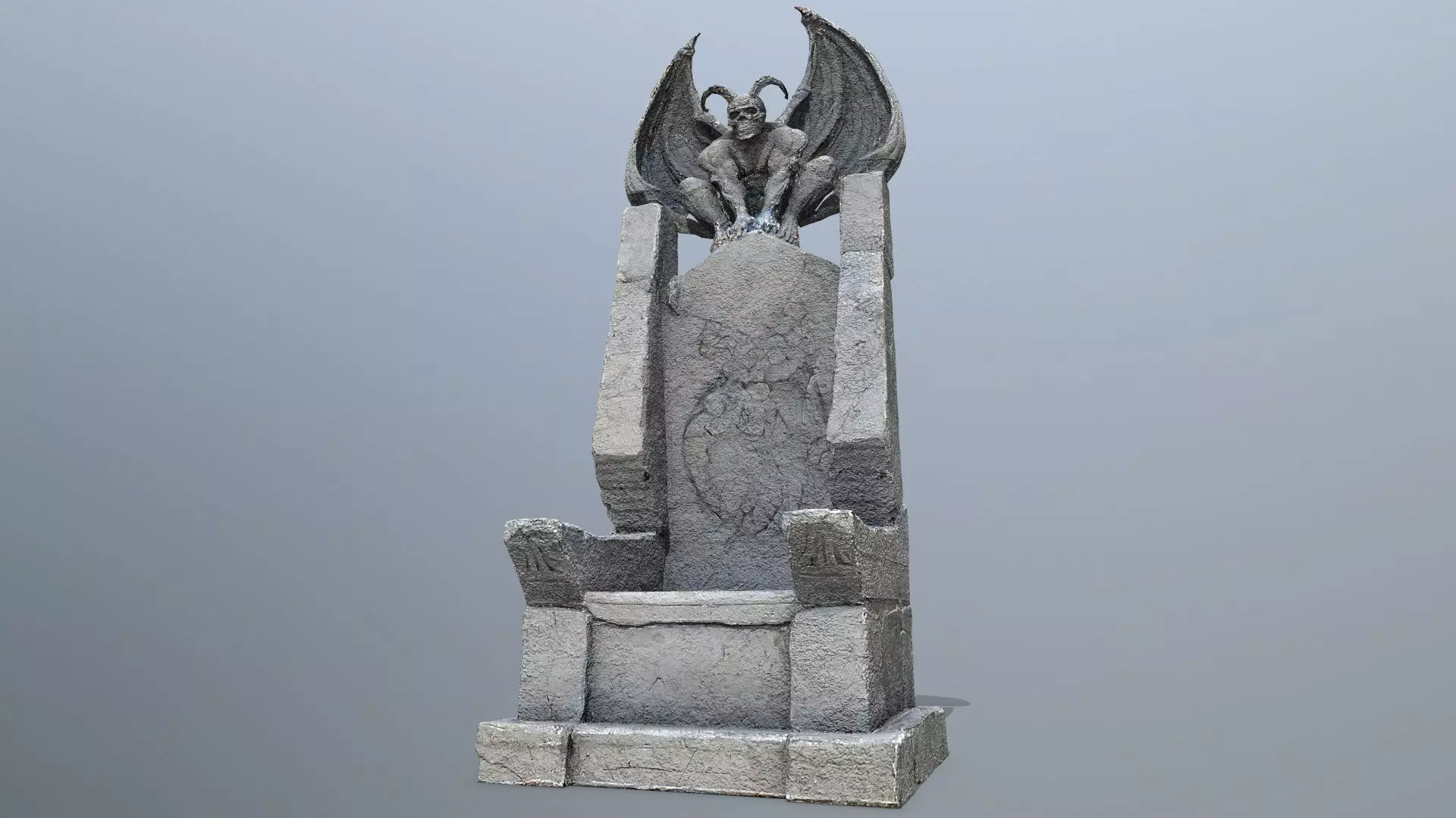  Devil Stone Throne Low-poly 3D model_0