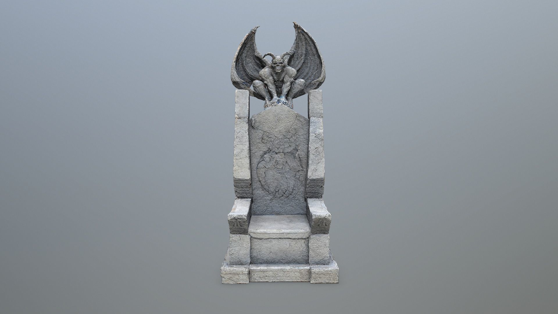  Devil Stone Throne Low-poly 3D model_3