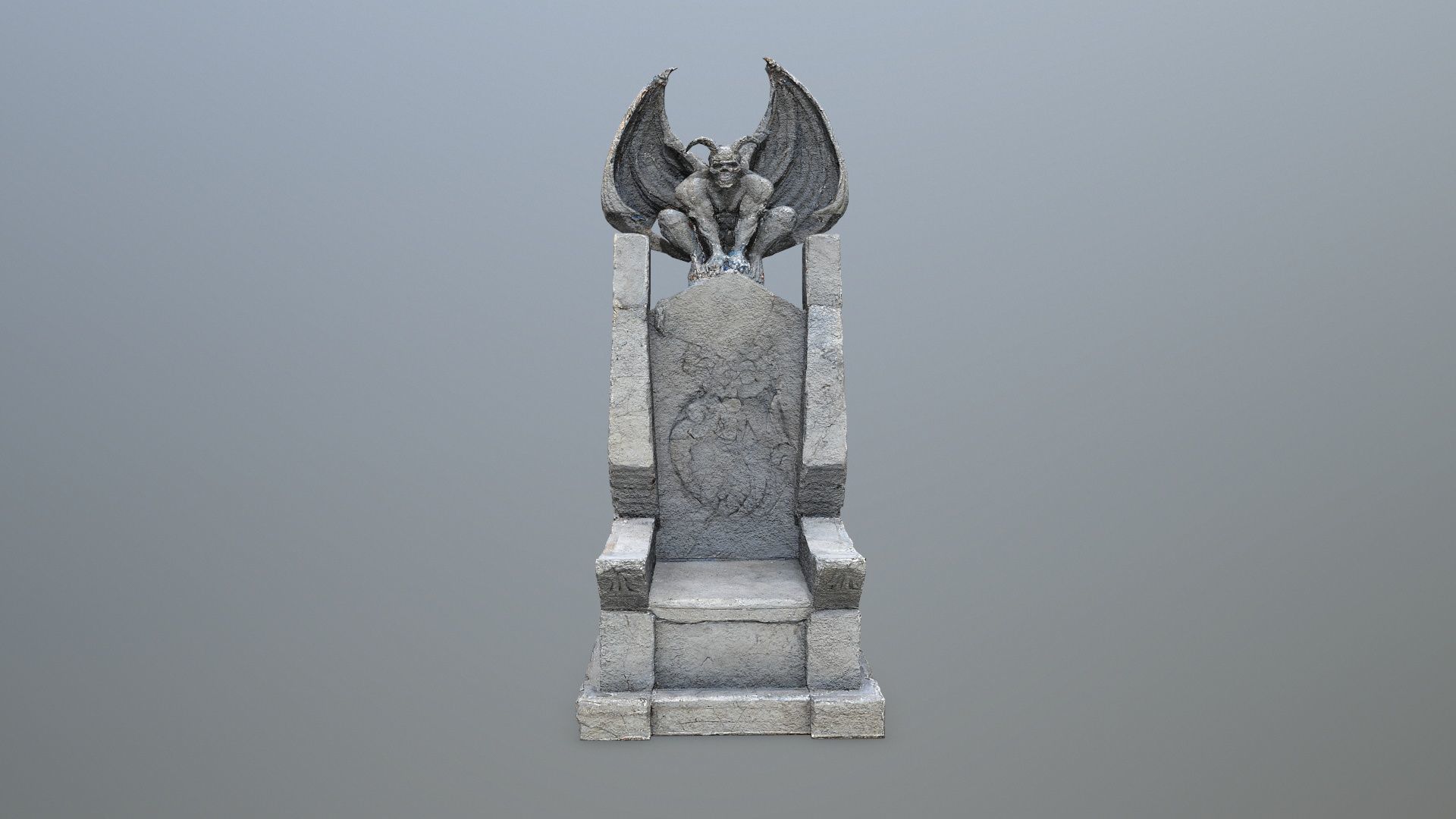  Devil Stone Throne Low-poly 3D model_11
