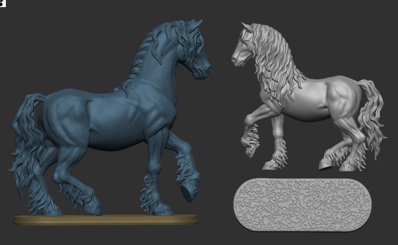 Standing horse 3D print model_14
