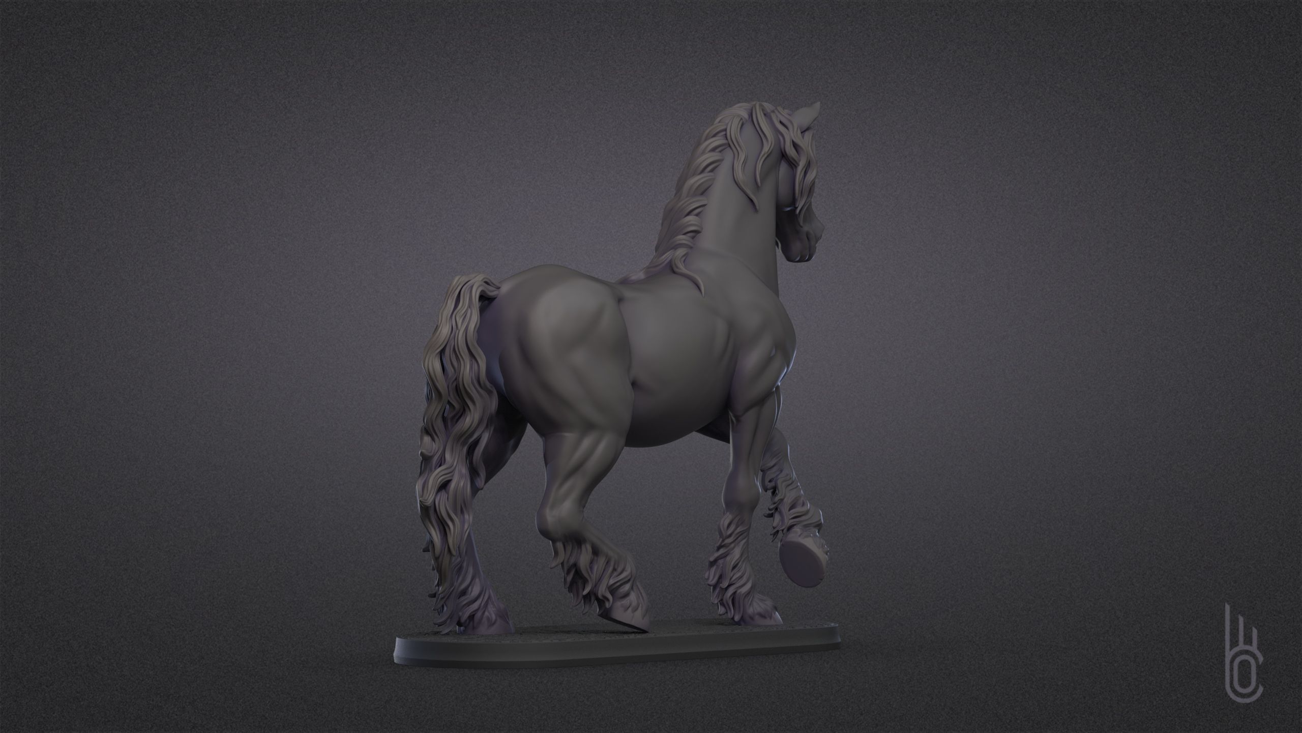 Standing horse 3D print model_6