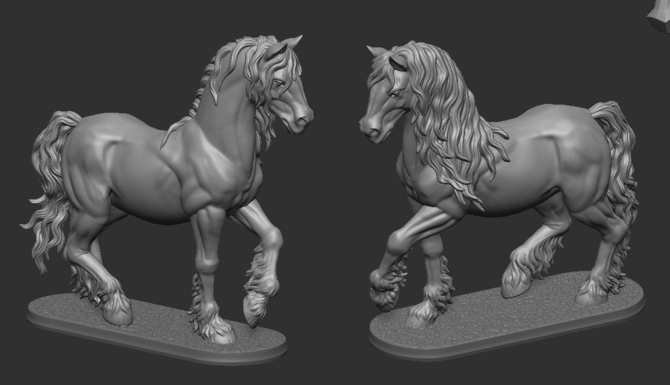 Standing horse 3D print model_9