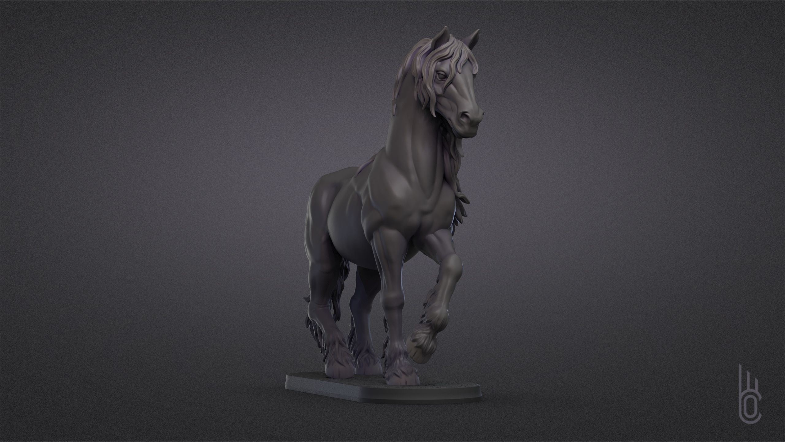 Standing horse 3D print model_7