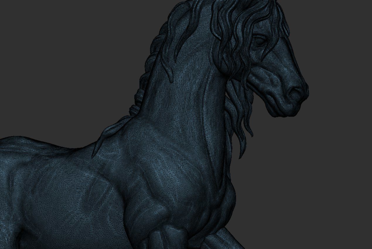 Standing horse 3D print model_15