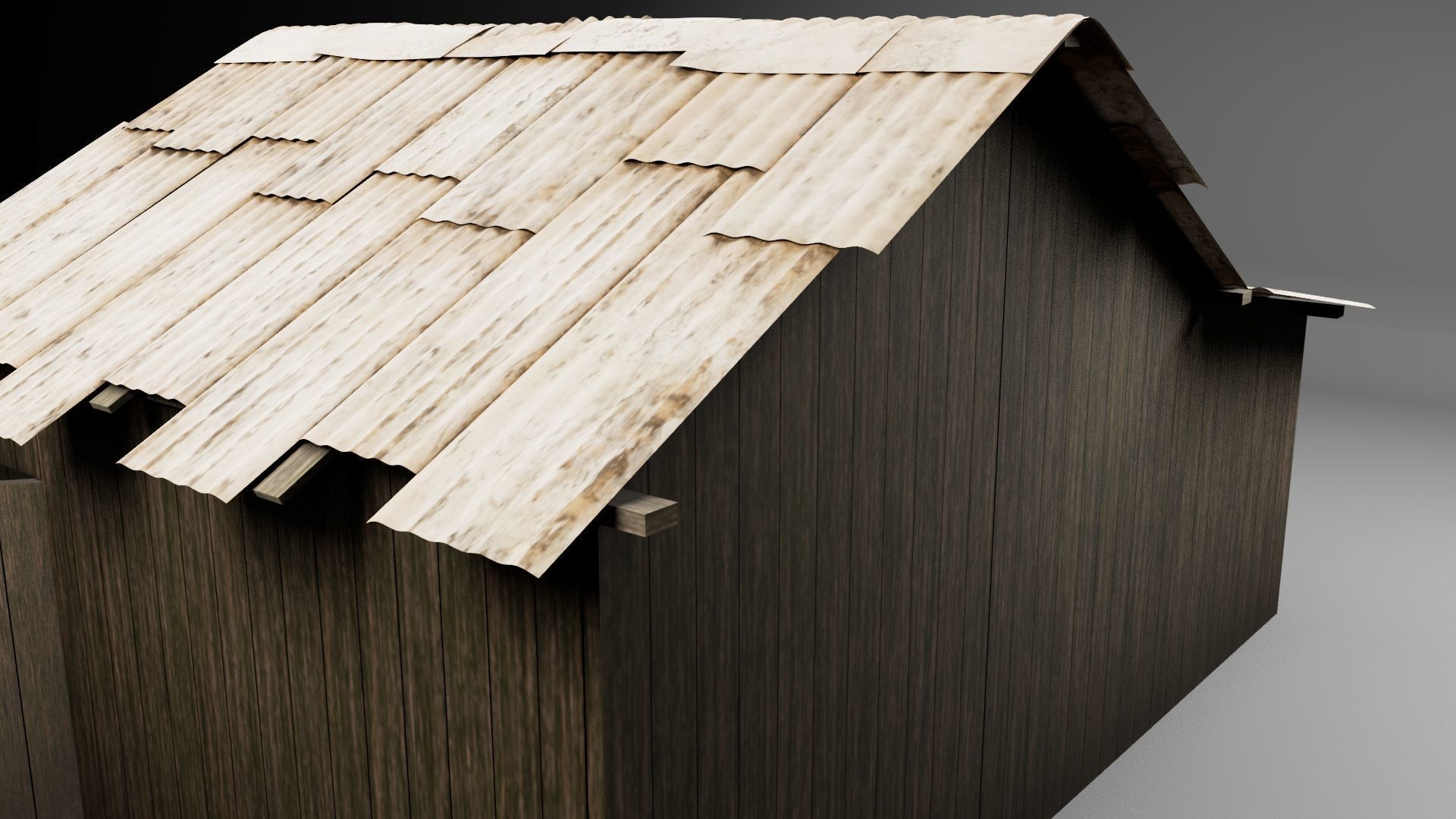 Old Wooden House 1 Low-poly 3D model_8