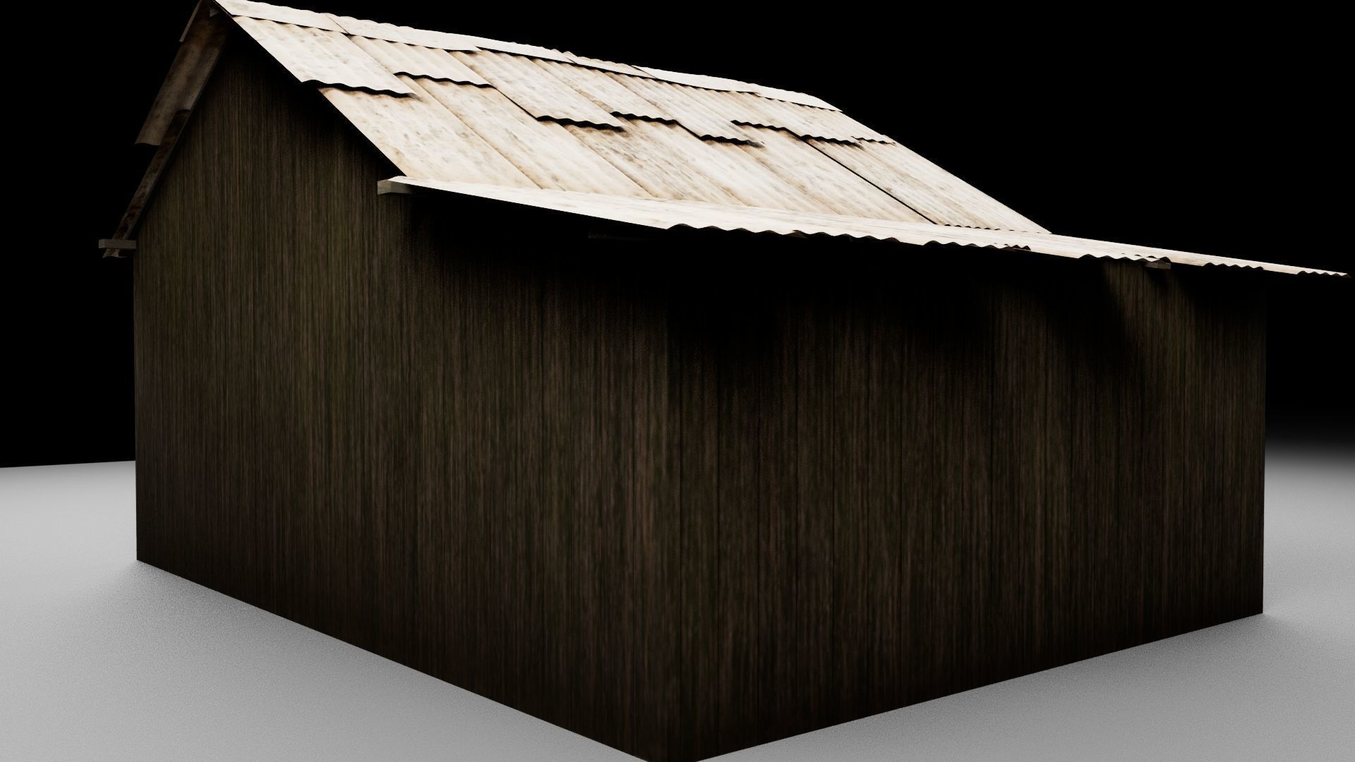 Old Wooden House 1 Low-poly 3D model_3