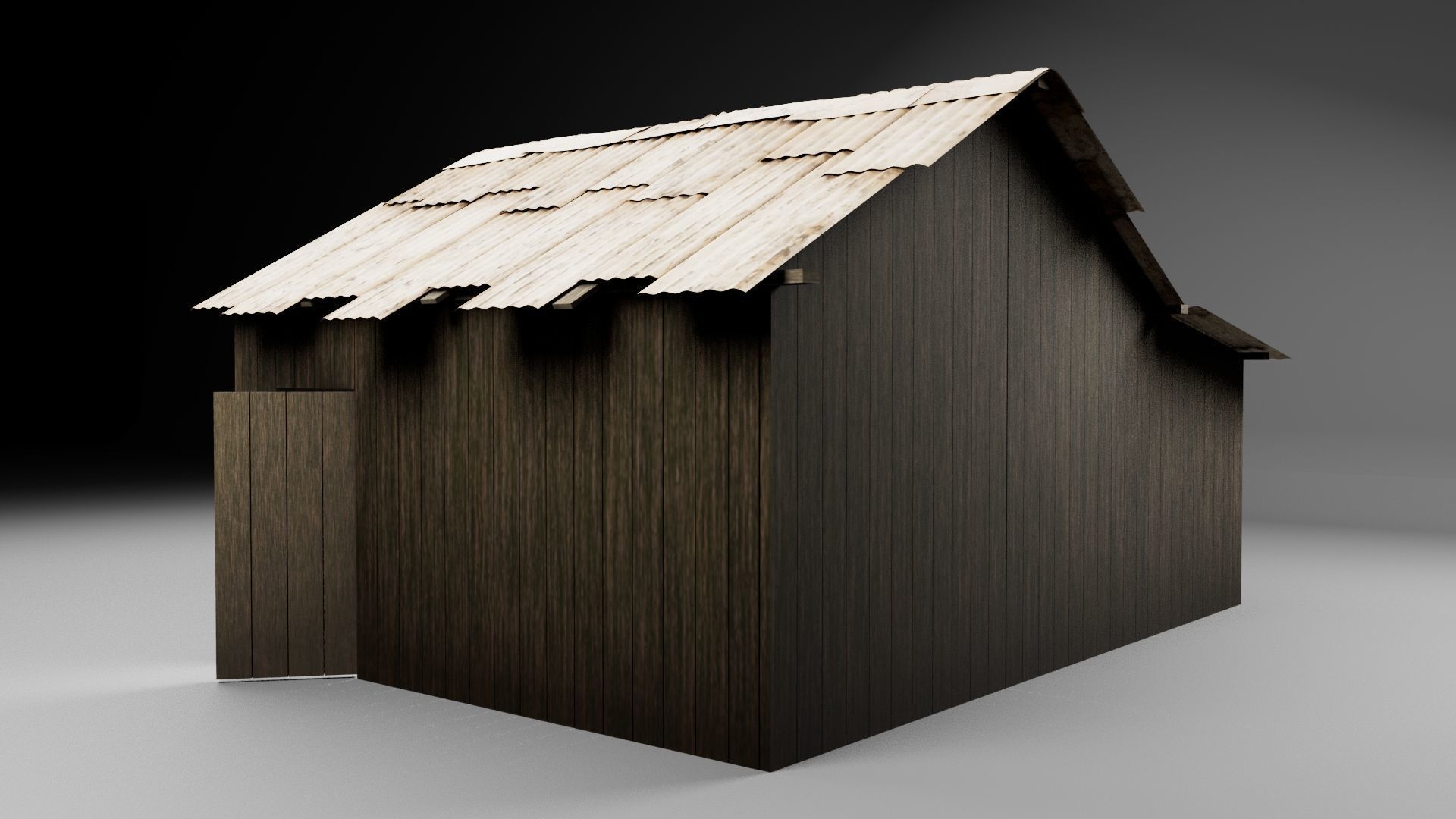 Old Wooden House 1 Low-poly 3D model_2