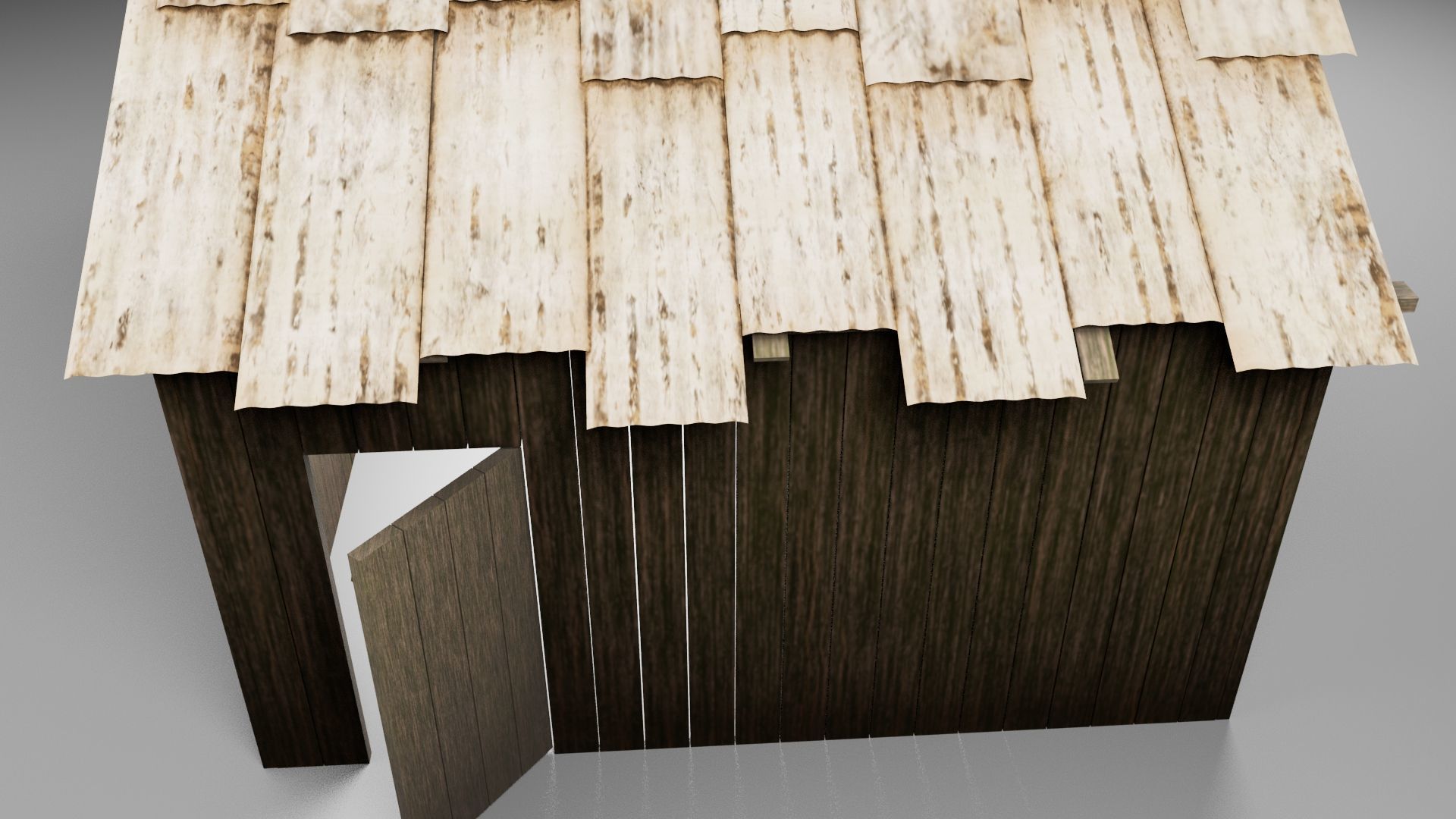 Old Wooden House 1 Low-poly 3D model_6