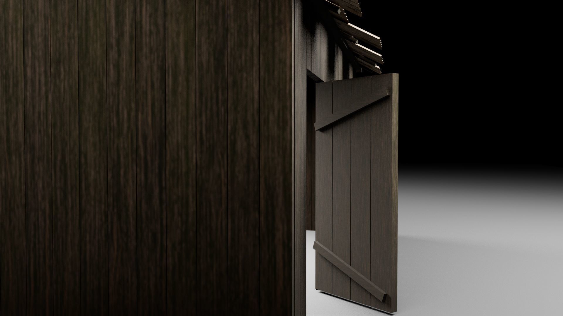 Old Wooden House 1 Low-poly 3D model_5