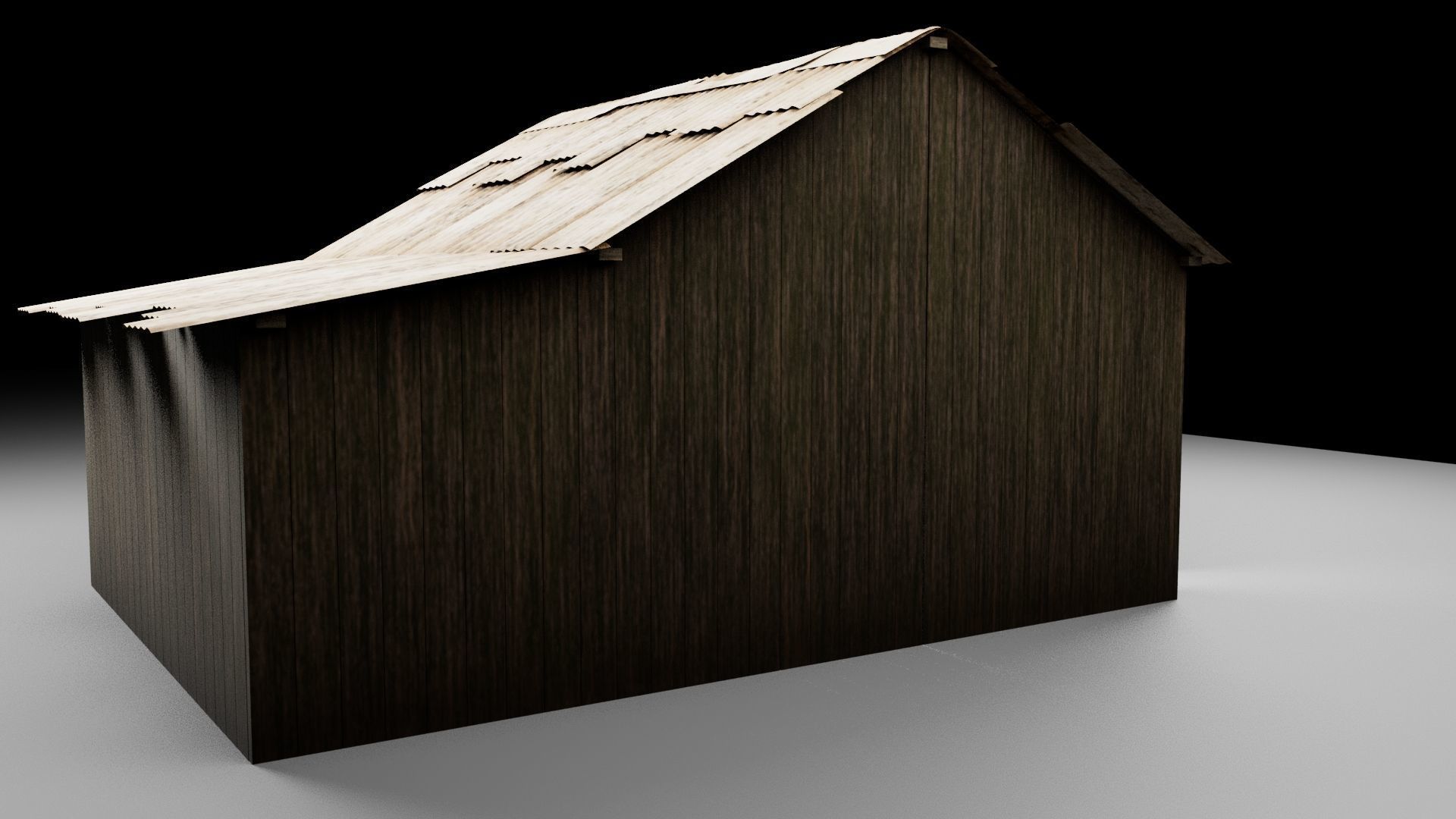 Old Wooden House 1 Low-poly 3D model_4