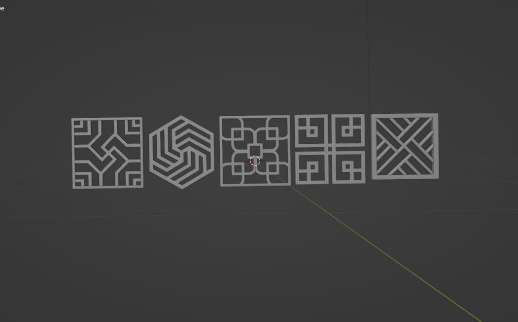 chinese window pattern 3D model_10