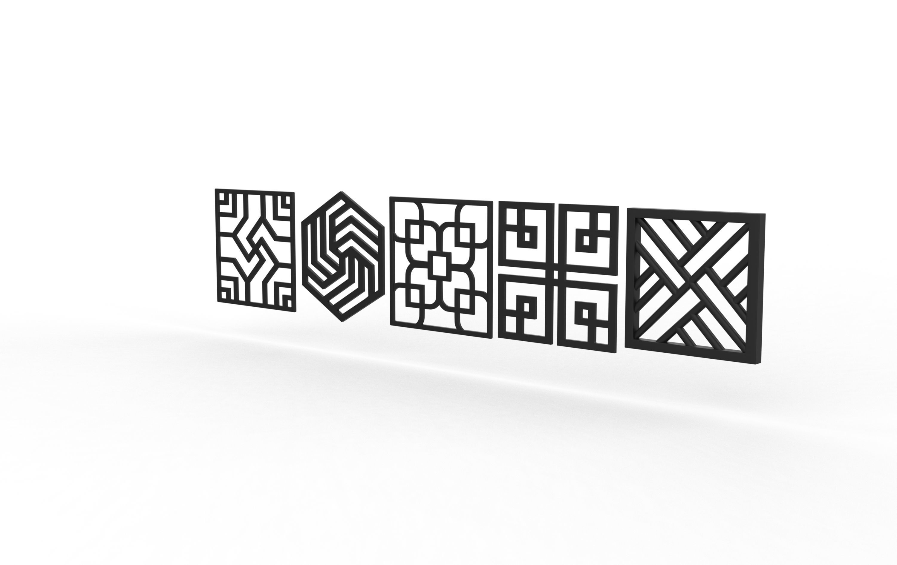 chinese window pattern 3D model_4