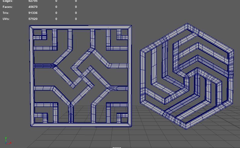 chinese window pattern 3D model_12