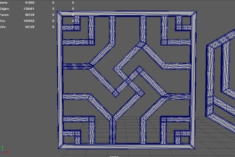 chinese window pattern 3D model_11