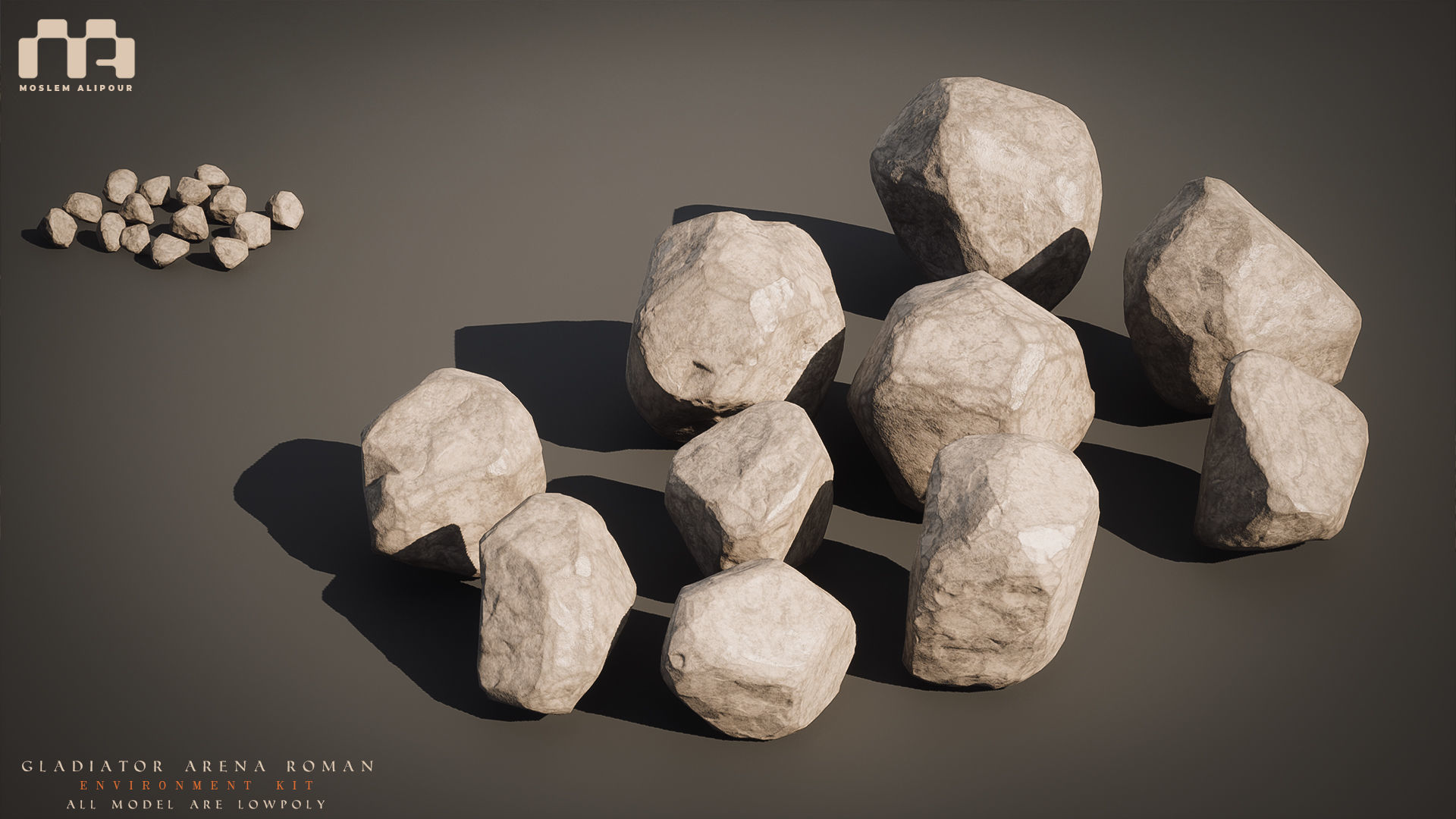 Gladiator Arena Roman Environment Kit Low-poly 3D model_16