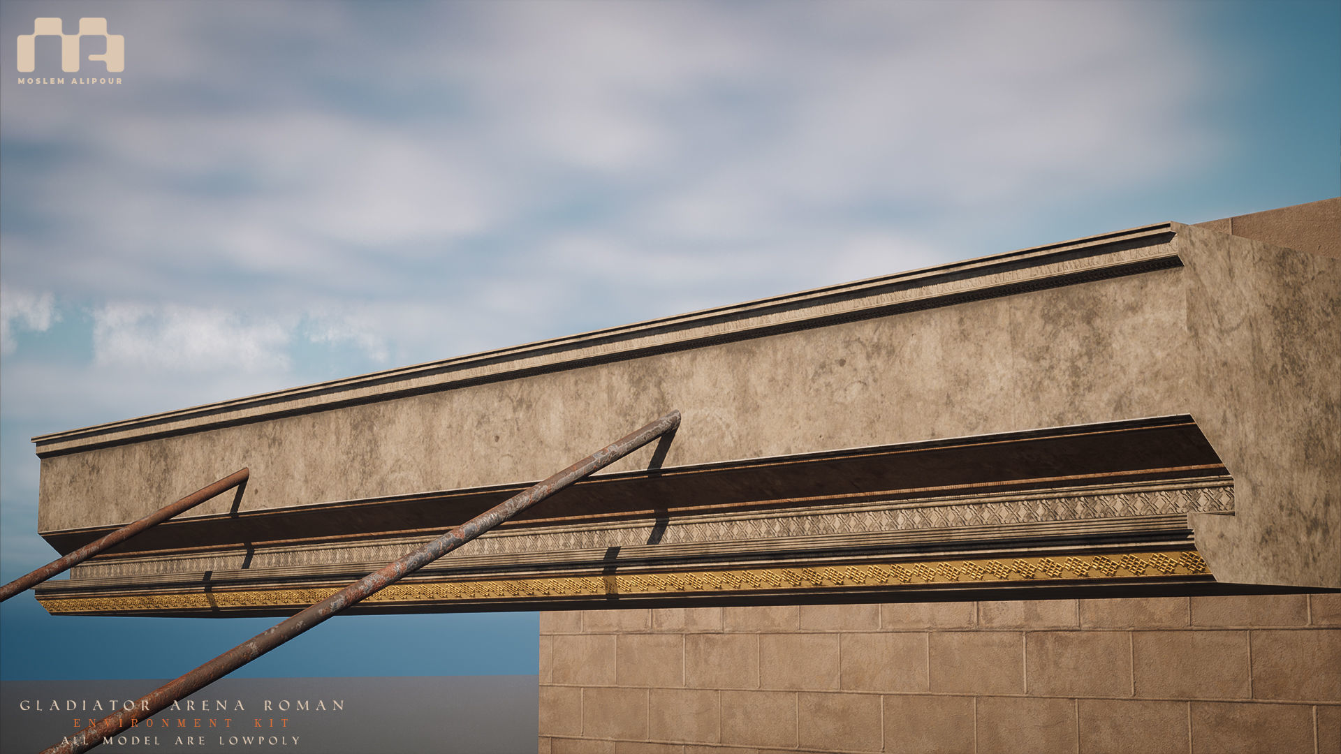 Gladiator Arena Roman Environment Kit Low-poly 3D model_32