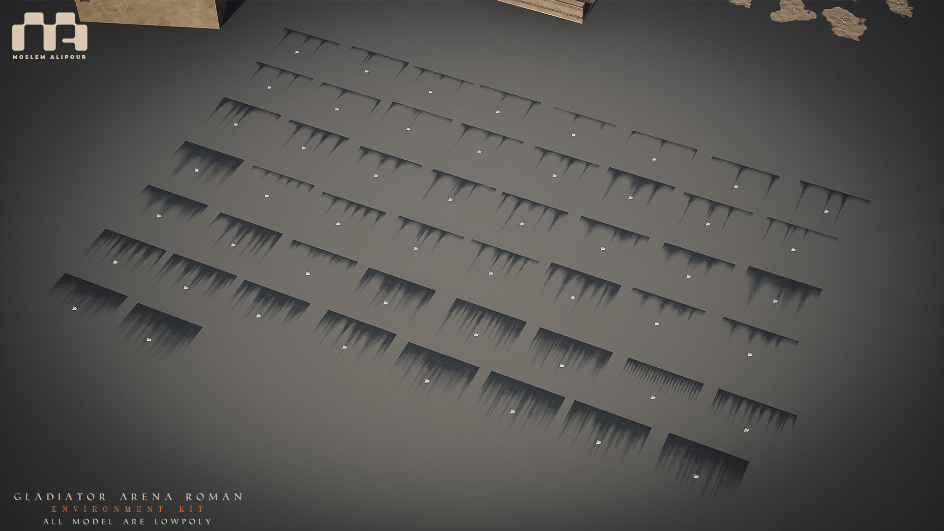 Gladiator Arena Roman Environment Kit Low-poly 3D model_44