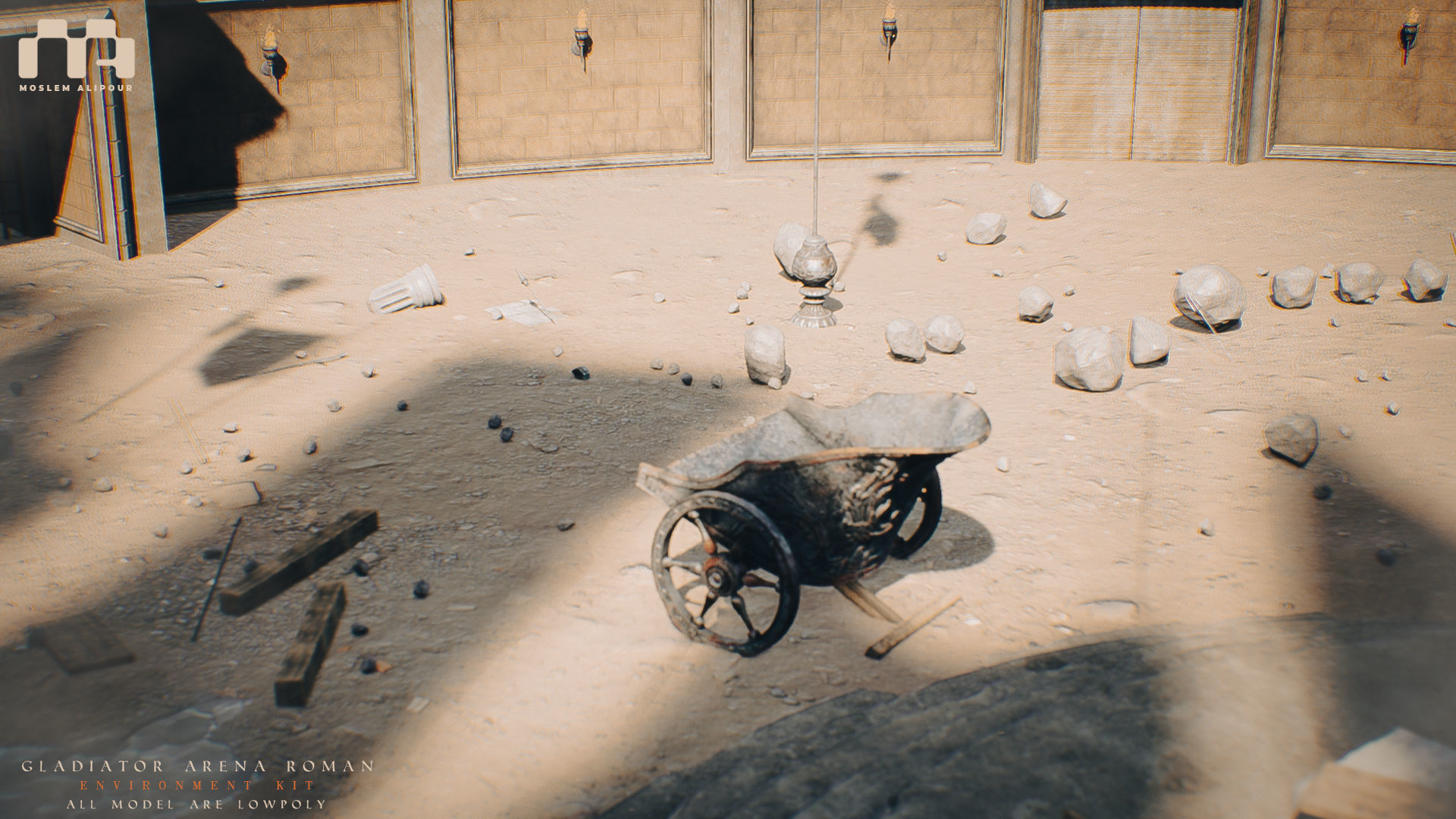Gladiator Arena Roman Environment Kit Low-poly 3D model_8