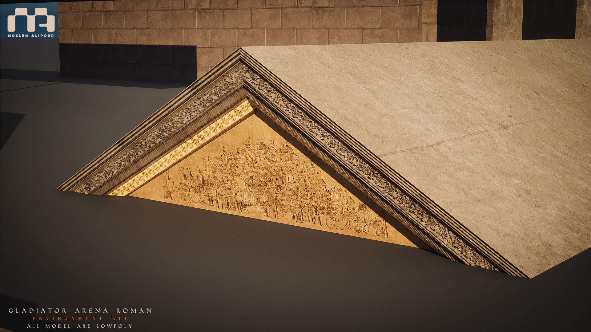 Gladiator Arena Roman Environment Kit Low-poly 3D model_43