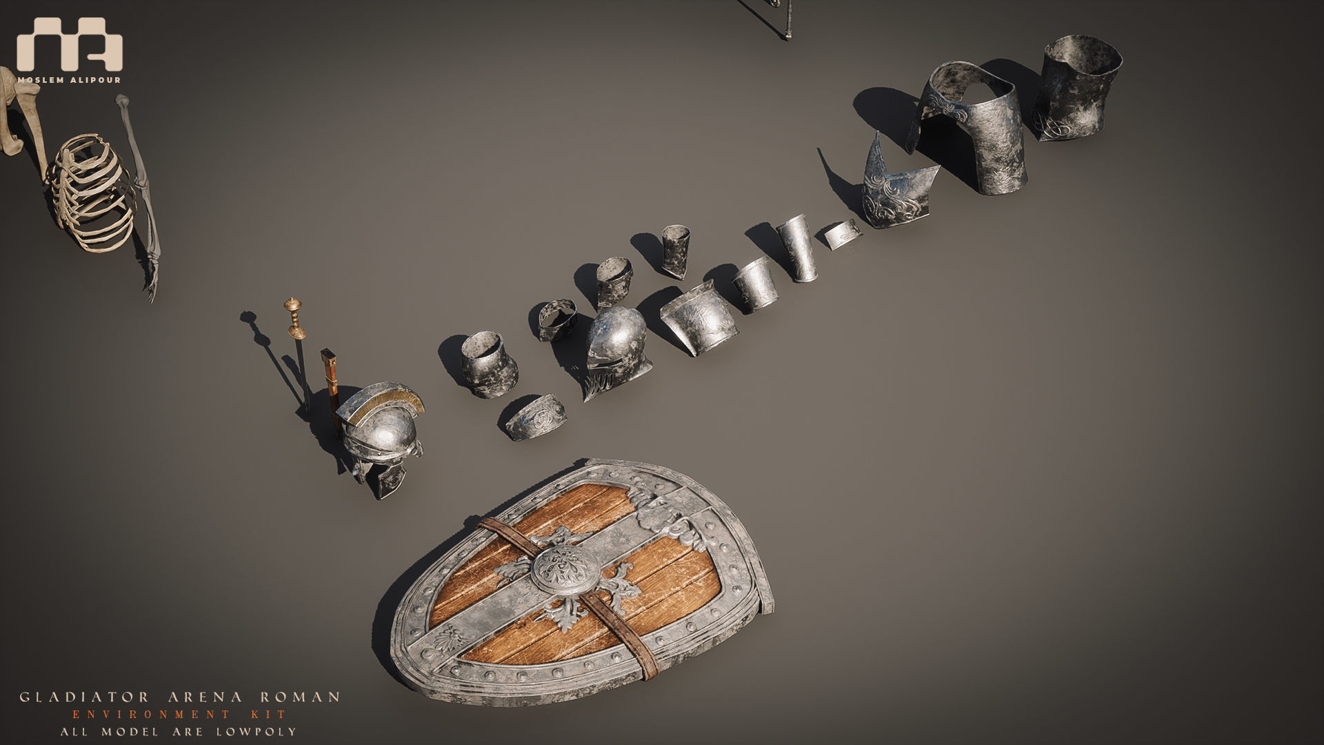 Gladiator Arena Roman Environment Kit Low-poly 3D model_24