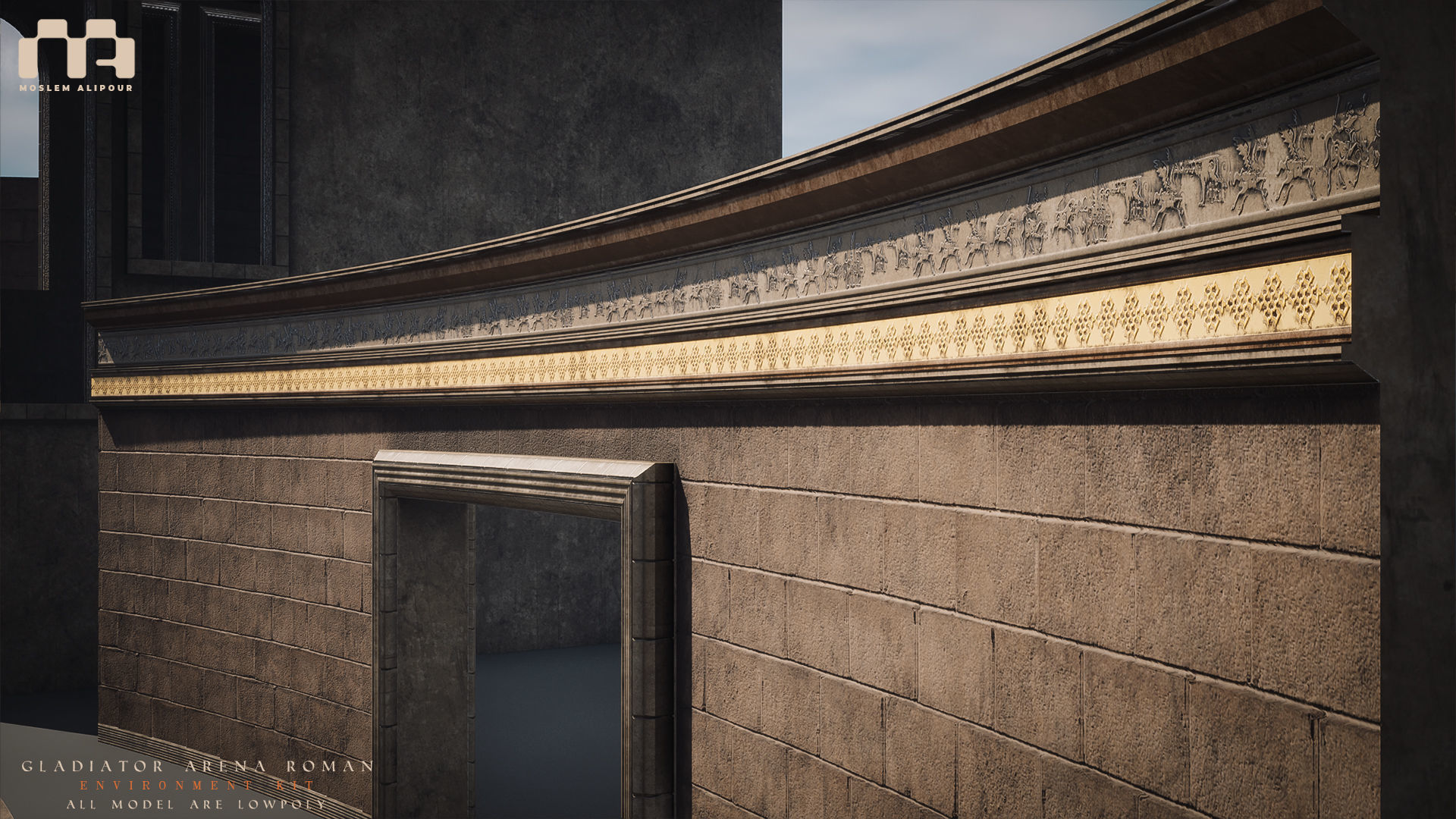 Gladiator Arena Roman Environment Kit Low-poly 3D model_42