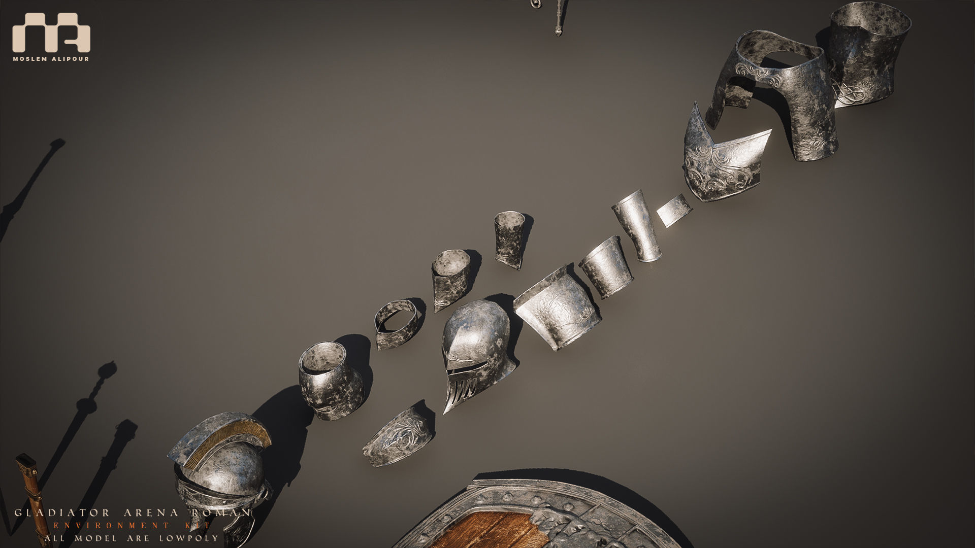 Gladiator Arena Roman Environment Kit Low-poly 3D model_33