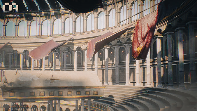 Gladiator Arena Roman Environment Kit Low-poly 3D model 4