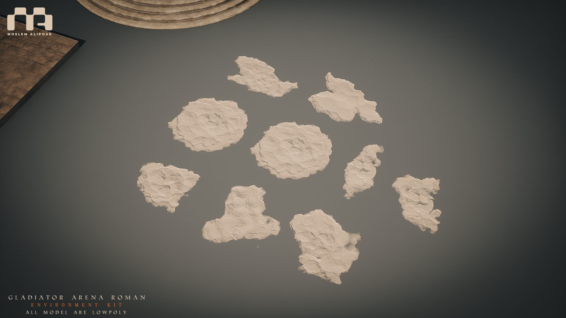Gladiator Arena Roman Environment Kit Low-poly 3D model_45