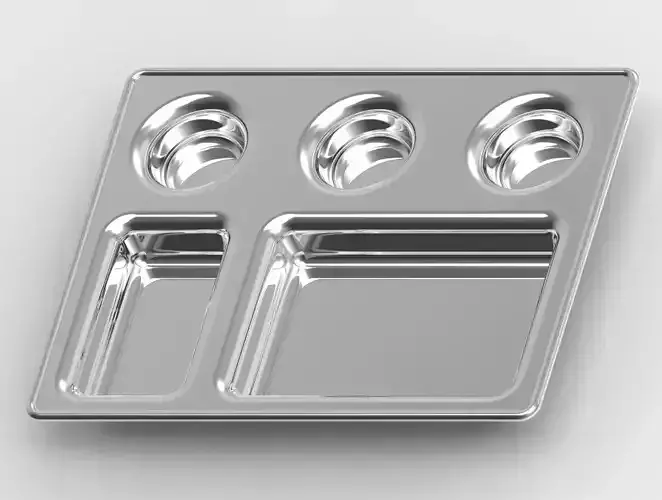 Stylish Compartment Dinner Plate 3D print model