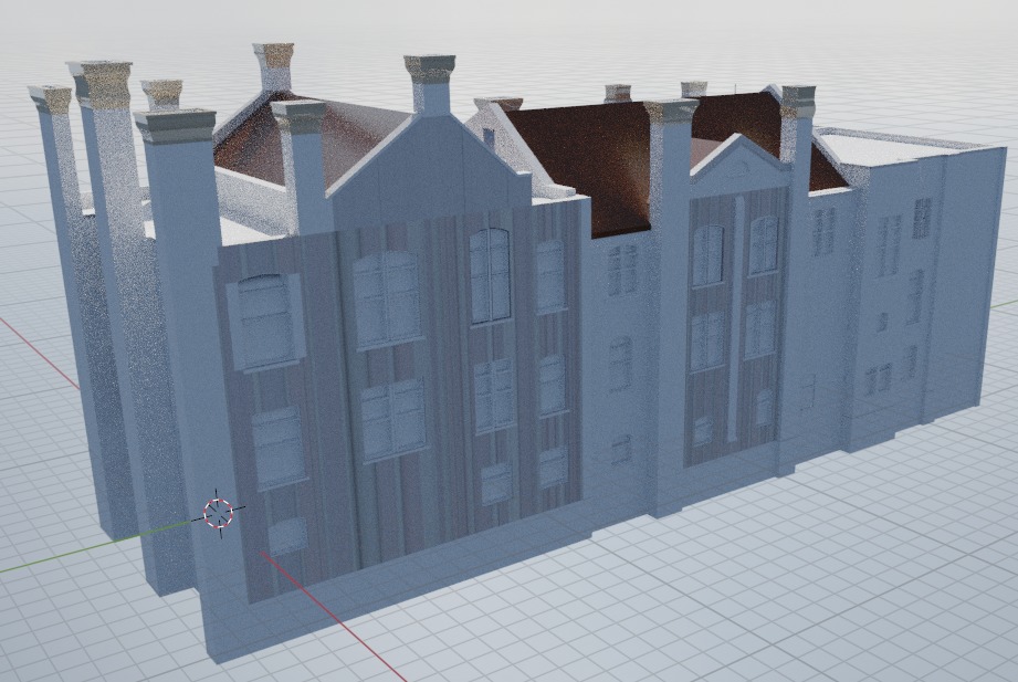 Facade of an educational building 3D model_2