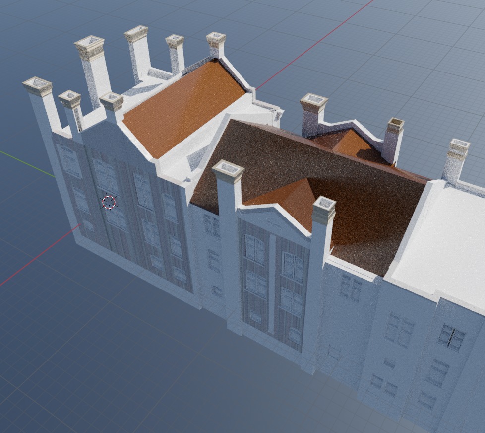 Facade of an educational building 3D model_4