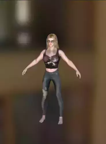 3d character  THE INDIAN FEMALE Low-poly 3D model