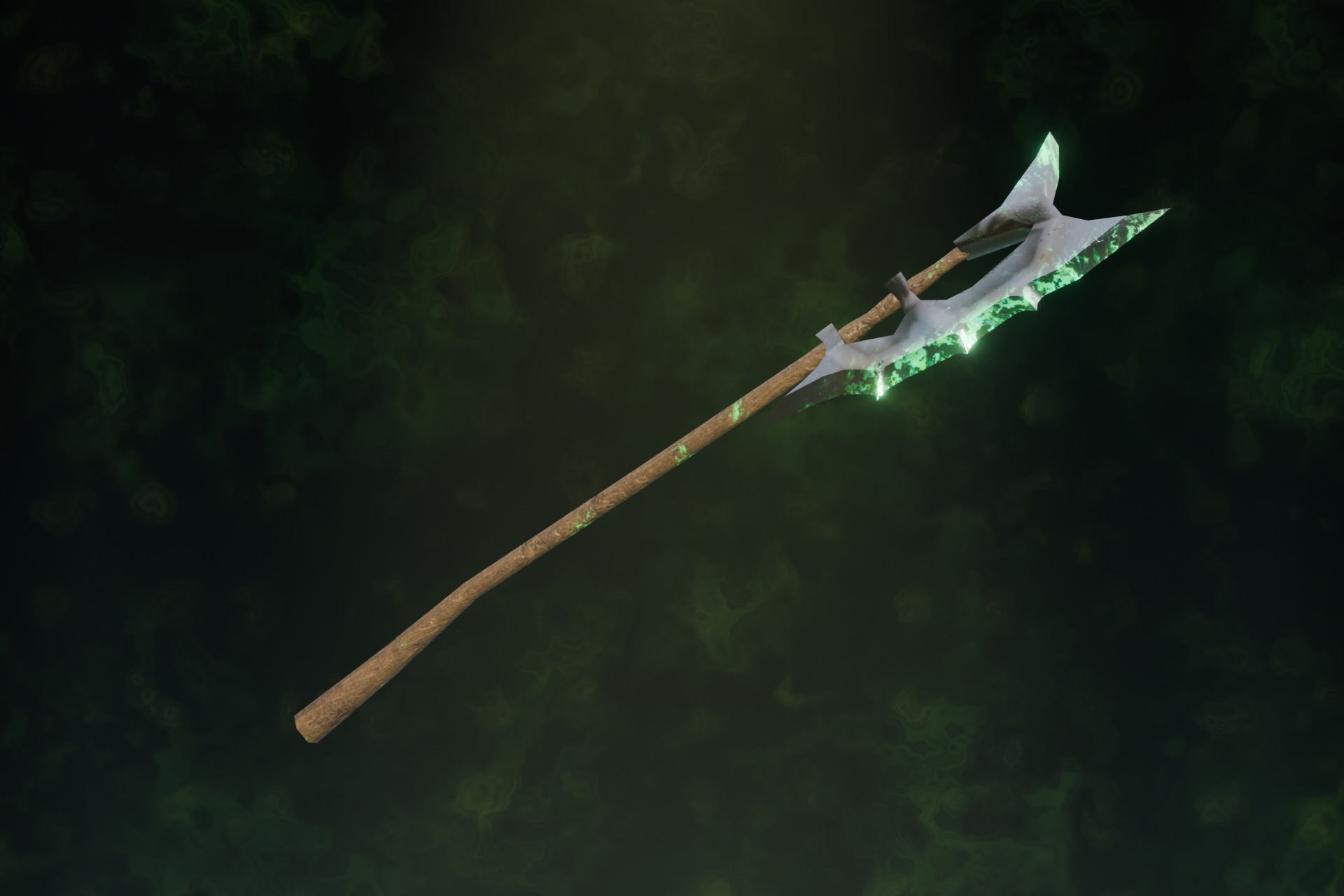 Set of 6 Elemental Battle Axes - Fantasy medieval weapon Low-poly 3D model_4